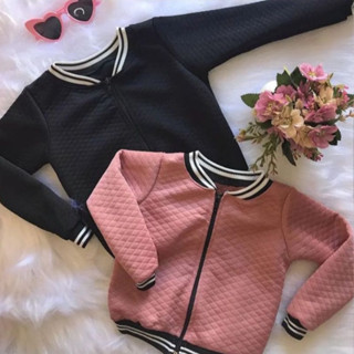 Jaqueta Bomber infantil meninas 02 ao 16 Juvenil blusa de frio zíper blogueirinha metalass...