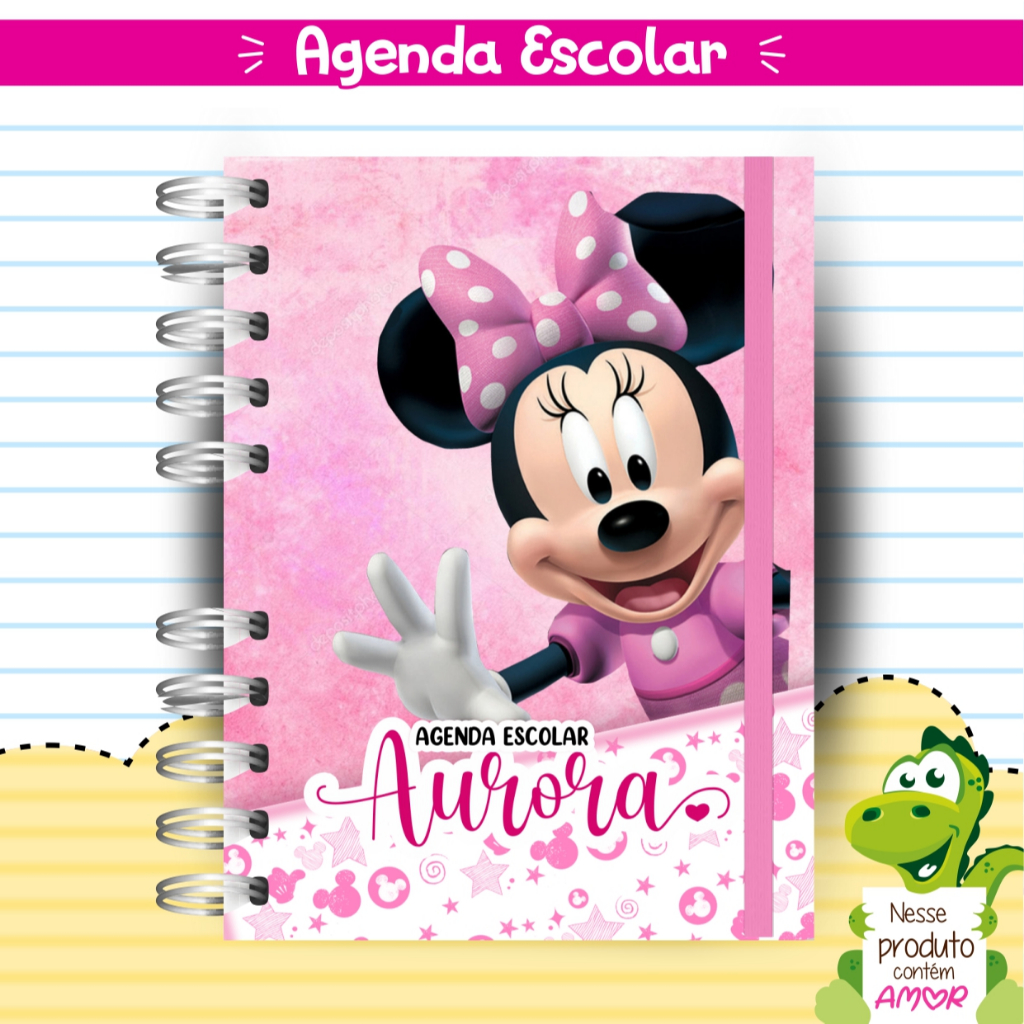 Agenda Escolar personalizada | Minnie em Oferta na Shopee