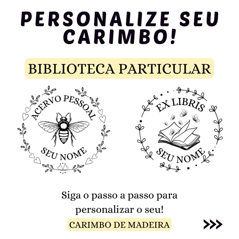 CARIMBO BIBLIOTECA PARTICULAR / EX LIBRIS / ACERVO PESSOAL em Oferta na Shopee