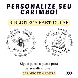CARIMBO BIBLIOTECA PARTICULAR / EX LIBRIS / ACERVO PESSOAL em Oferta na Shopee