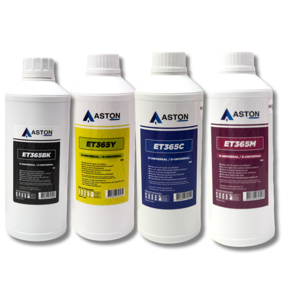 Kit Com 4 Tintas Aston Impressoras Recarga Cmyk 1 Litro Cada  Aston L3150 544 Para Impressora Epson