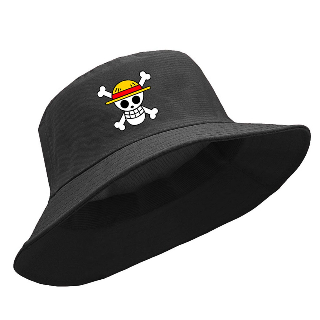Chapéu Bucket Praia Hat Cata ovo Drip One Piece Luffy Chapéu de Palha Jolly Roger Bandeira Pirata Anime Mangá Japonês