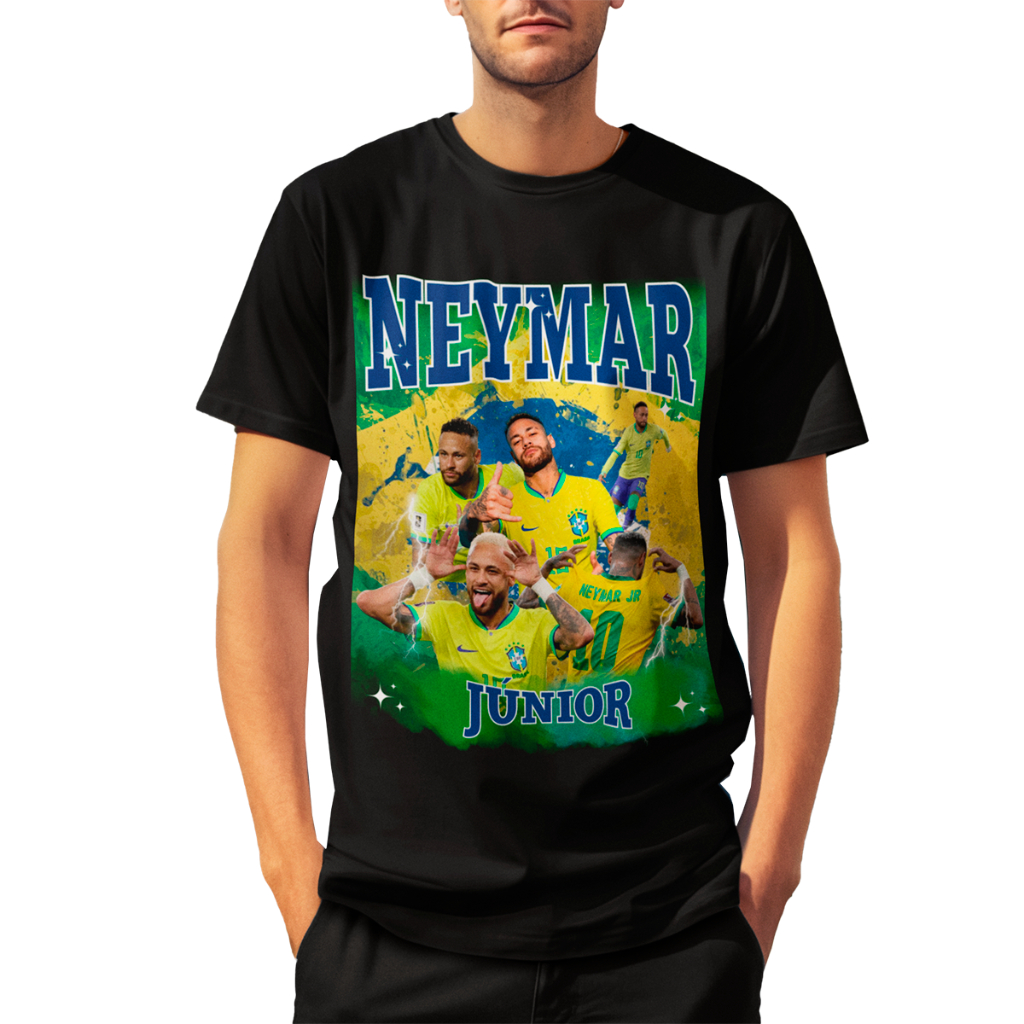 Camiseta T-Shirt Neymar Jr. Graphic Tee - Seleção brasileira - Unissex Algodão Futebol Bootleg