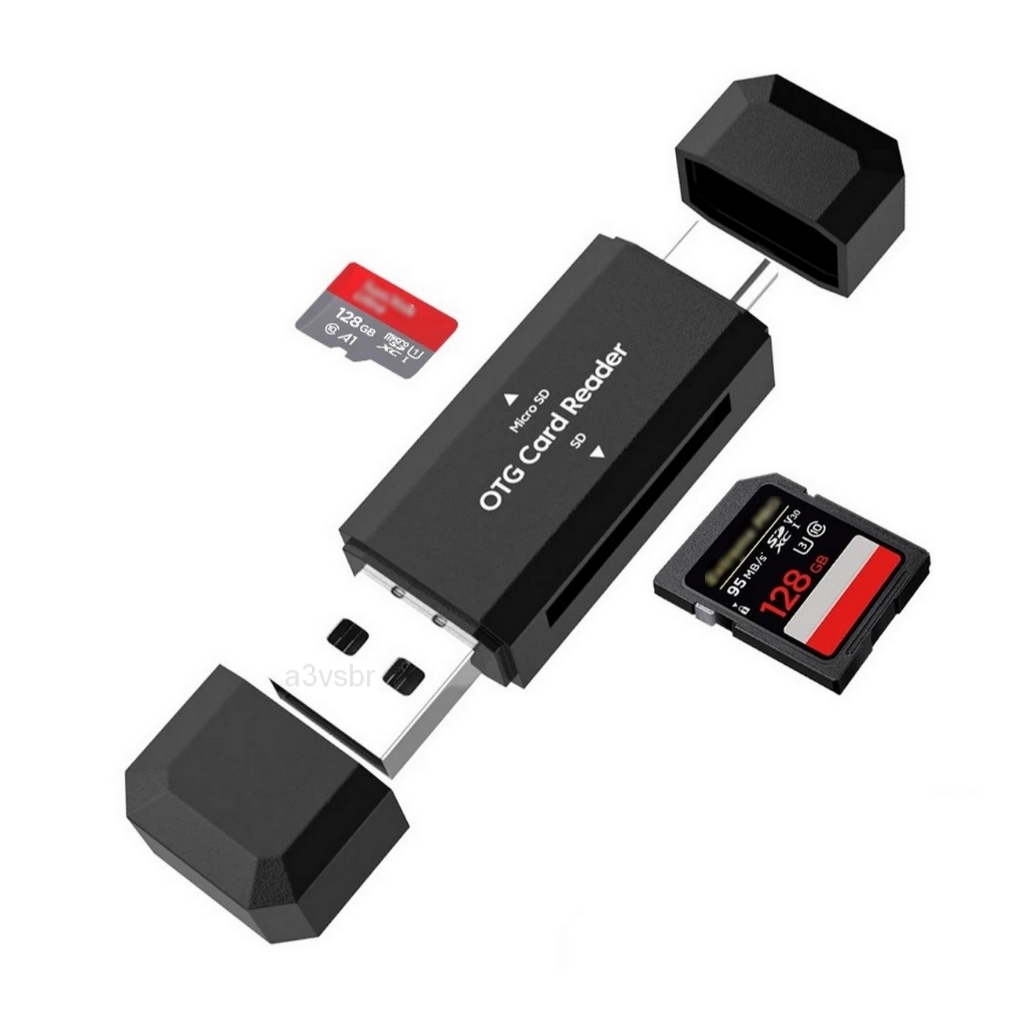 Leitor tipo pen drive adaptador otg USB e type c cartão memória micro tf sd xc hc conector plug