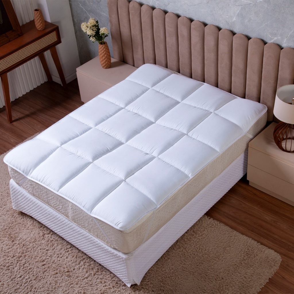 Protetor De Colchão Pillow Top Cama Box e Normal Casal Queen King em Oferta na Shopee