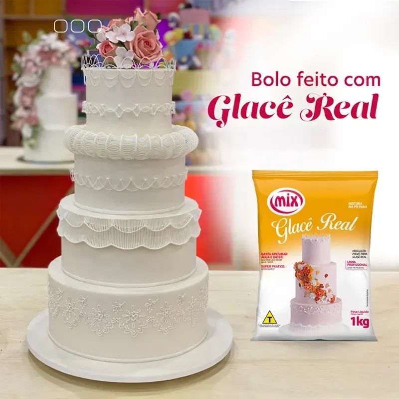 Glacê Real 1 kg - Decoração de Bolos e Doces - Arcolor