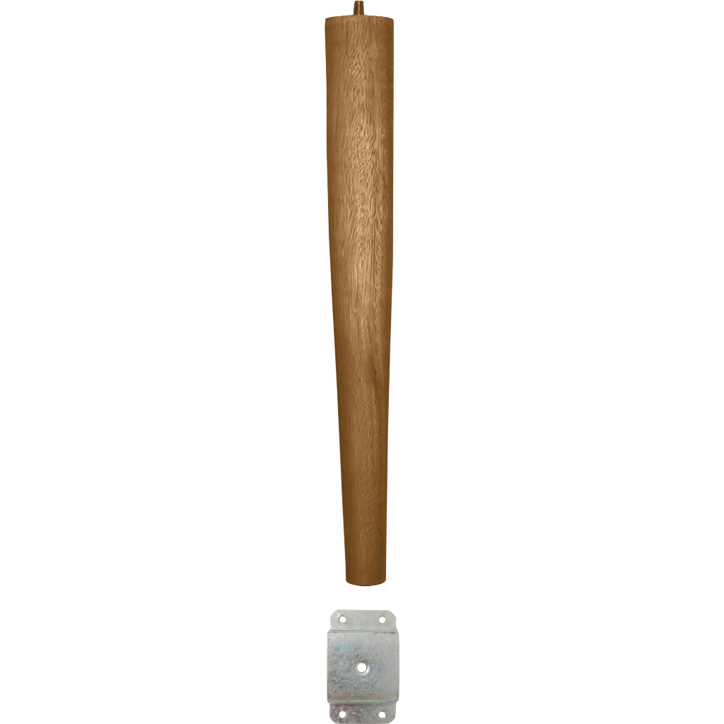 Pé Palito Ayme 50cm Eucalipto Forte Firme Reforçado Chapinha Reta Metálica Mesa Mesinha Centro Lateral Canto