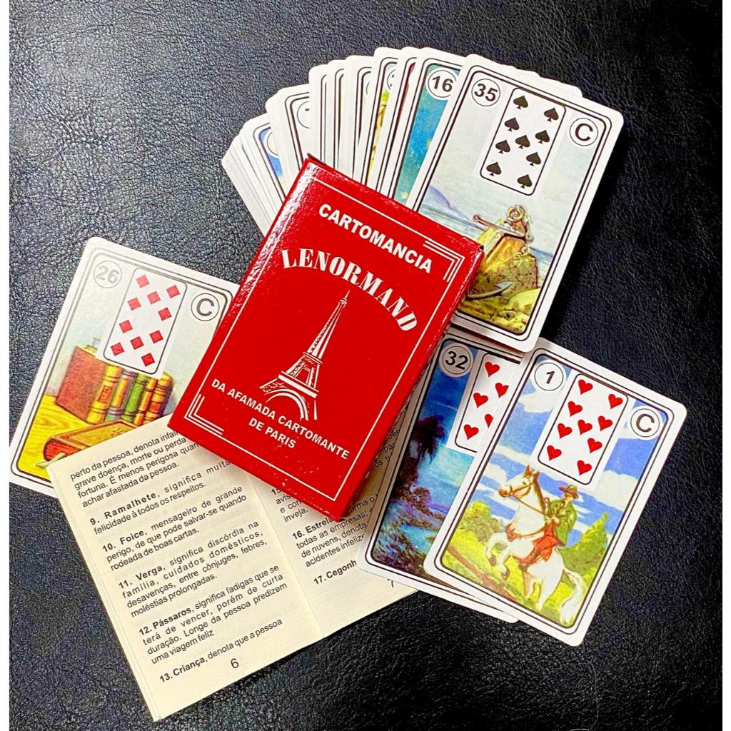 Baralho Jogo de Cartas CARTOMANCIA LENORMAND com manual de explicação das cartas