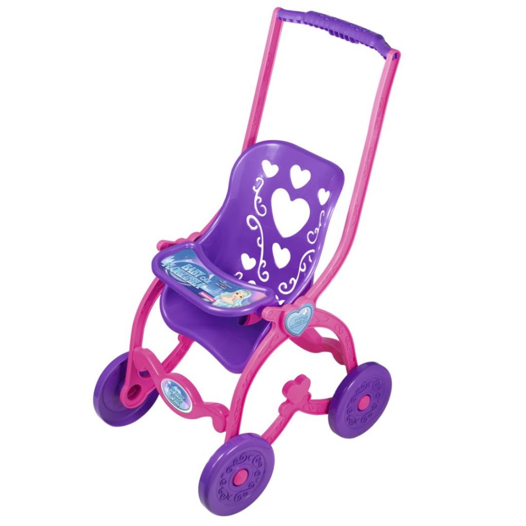 Carrinho de Boneca Menina Brinquedo Carrinho De Bebê Rosa Com Florzinha em Oferta na Shopee