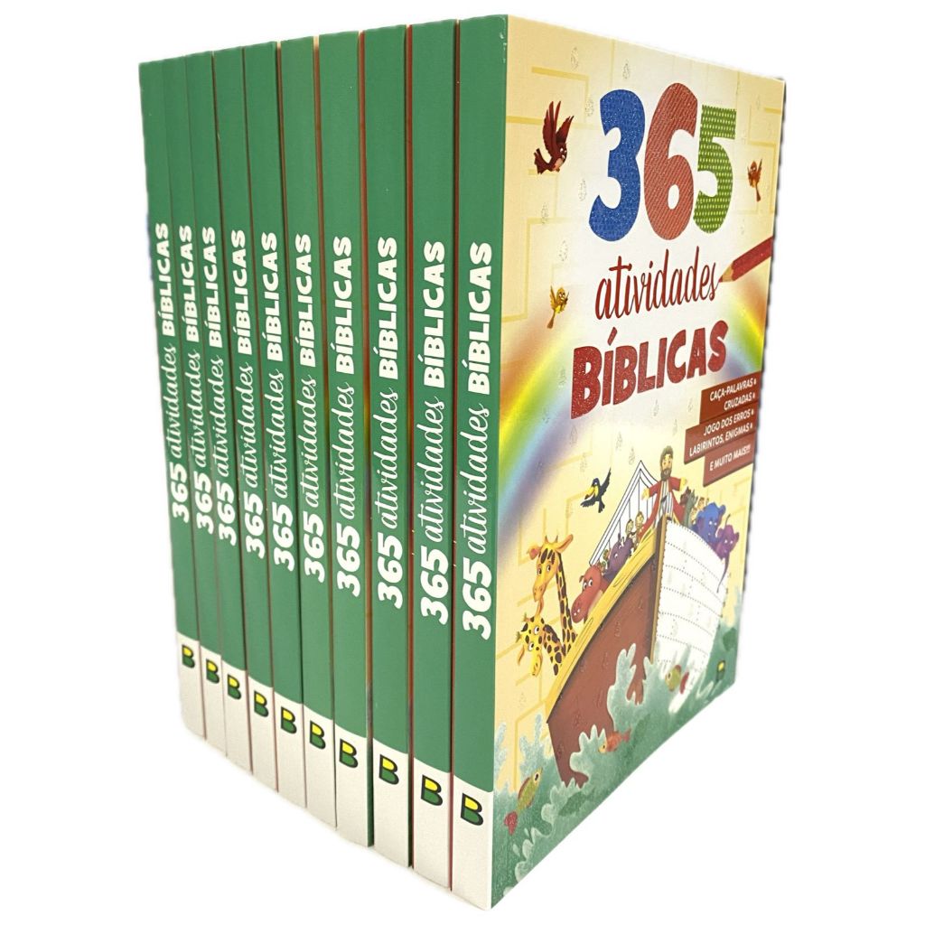 Kit 10 Livros 365 Atividades Bíblicas Infantil Editora Todolivro Ltda, Capa Mole Em Português Basic