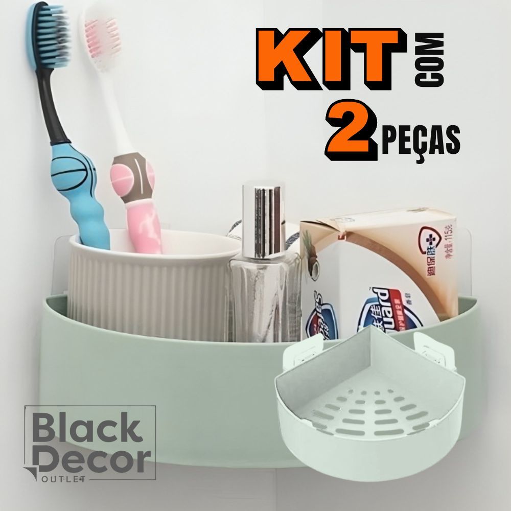 Kit 2 Suporte Cantoneira Porta Sabonetes Shampoos De Parede Para Banheiro