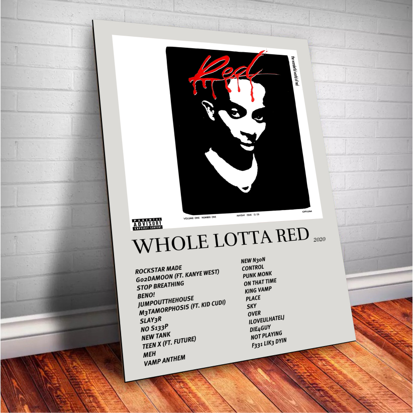 Quadro Decorativo Placas Playboi Carti Quadro Discografia Album em MDF 30x20cm Full HD
