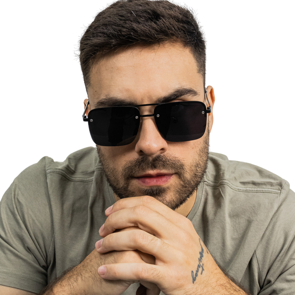 Óculos De Sol Escuro Masculino Proteção UV400 Tendencia Doha