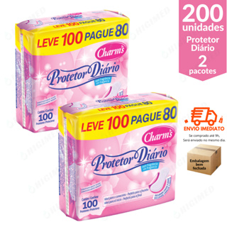 Kit 200 unid Protetor Diário Feminino com gel absorvente  - Charms em Oferta na Shopee