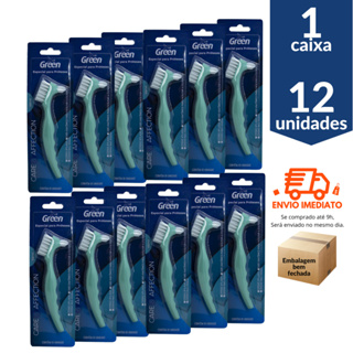 12 unid Escova Para Higienização de Protese dentária Care & Affection - Green em Oferta na Shopee