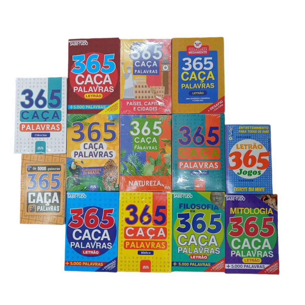 Caça palavras - Coleção com 4 modelos diferentes. Letra Grande em Oferta na Shopee