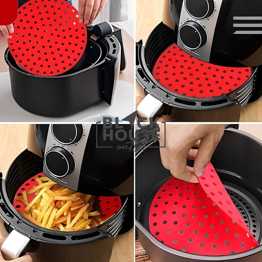 Tapete Protetor Silicone Redondo Para Air Fryer Fritadeira Universal Não Gruda