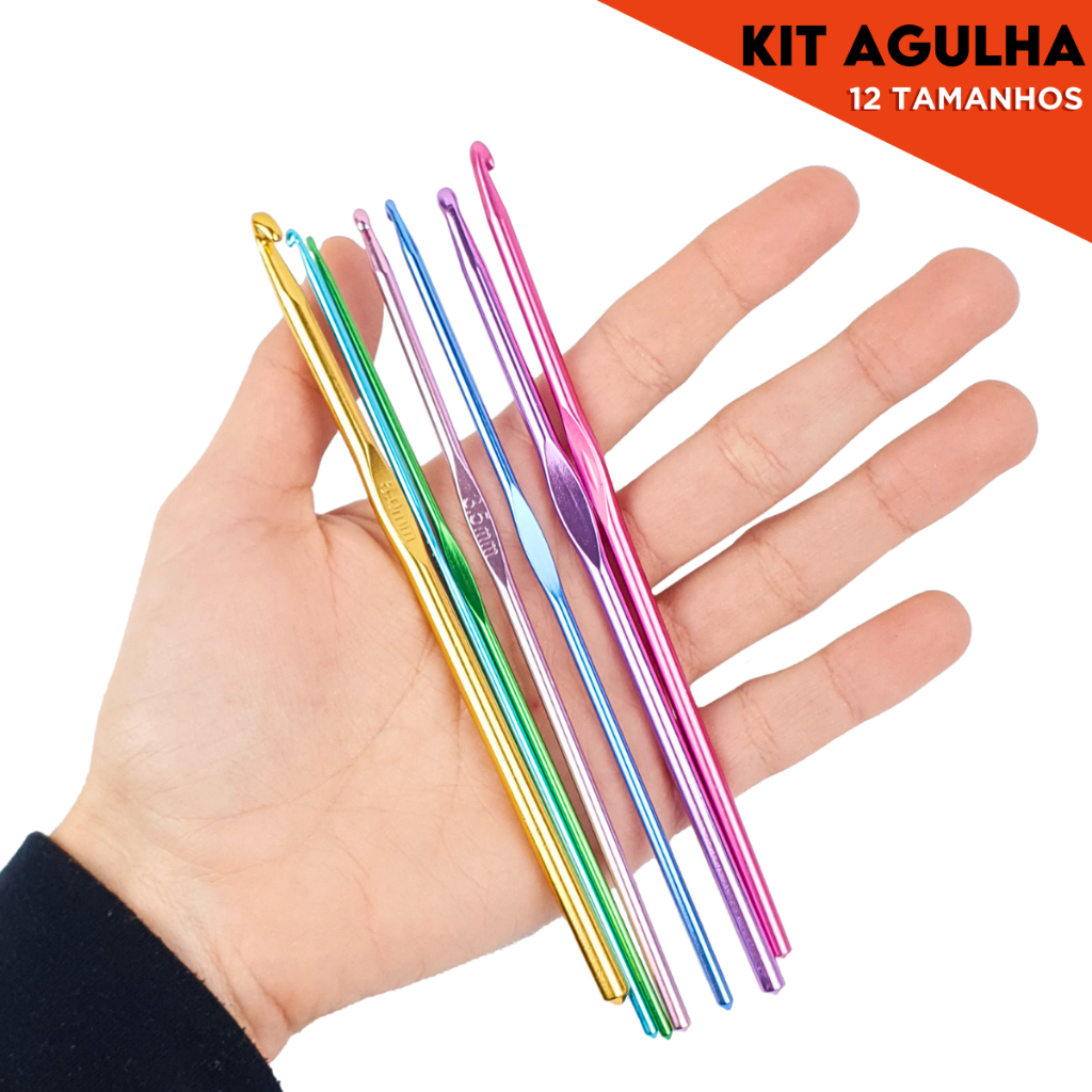 Agulha de Crochê em Alumínio Profissional 2.0 a 10.0mm Leve Macia Deslizamento Suave Para Artesanato em Oferta na Shopee