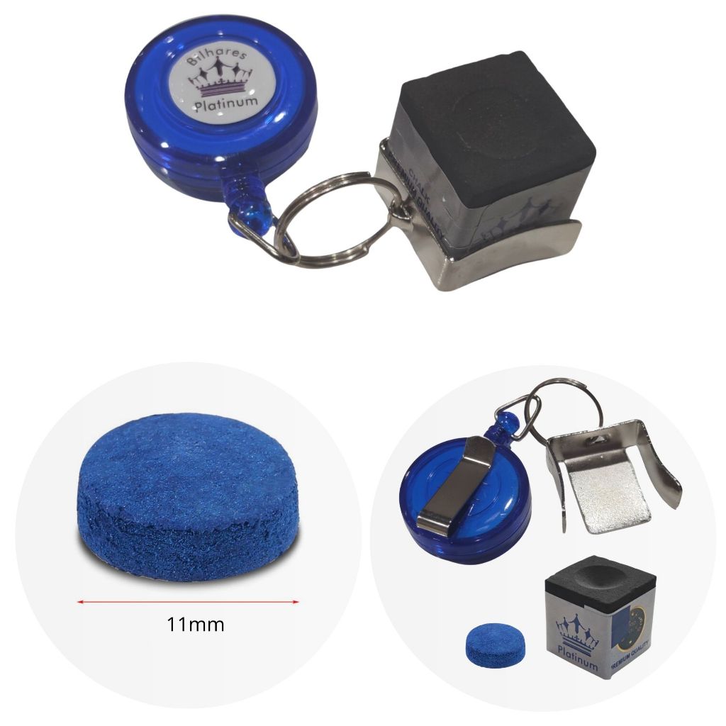 Kit Porta Giz Platinum + Giz Platinum + Sola 11mm Para Tacos de Sinuca