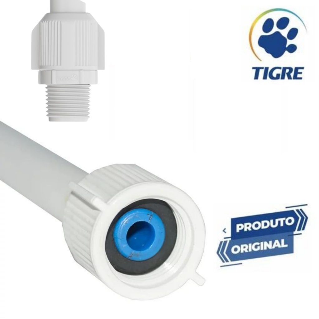 Kit 5 unidades Rabicho PVC Engate Flexível Nipel 1/2 TIGRE 40-50-60