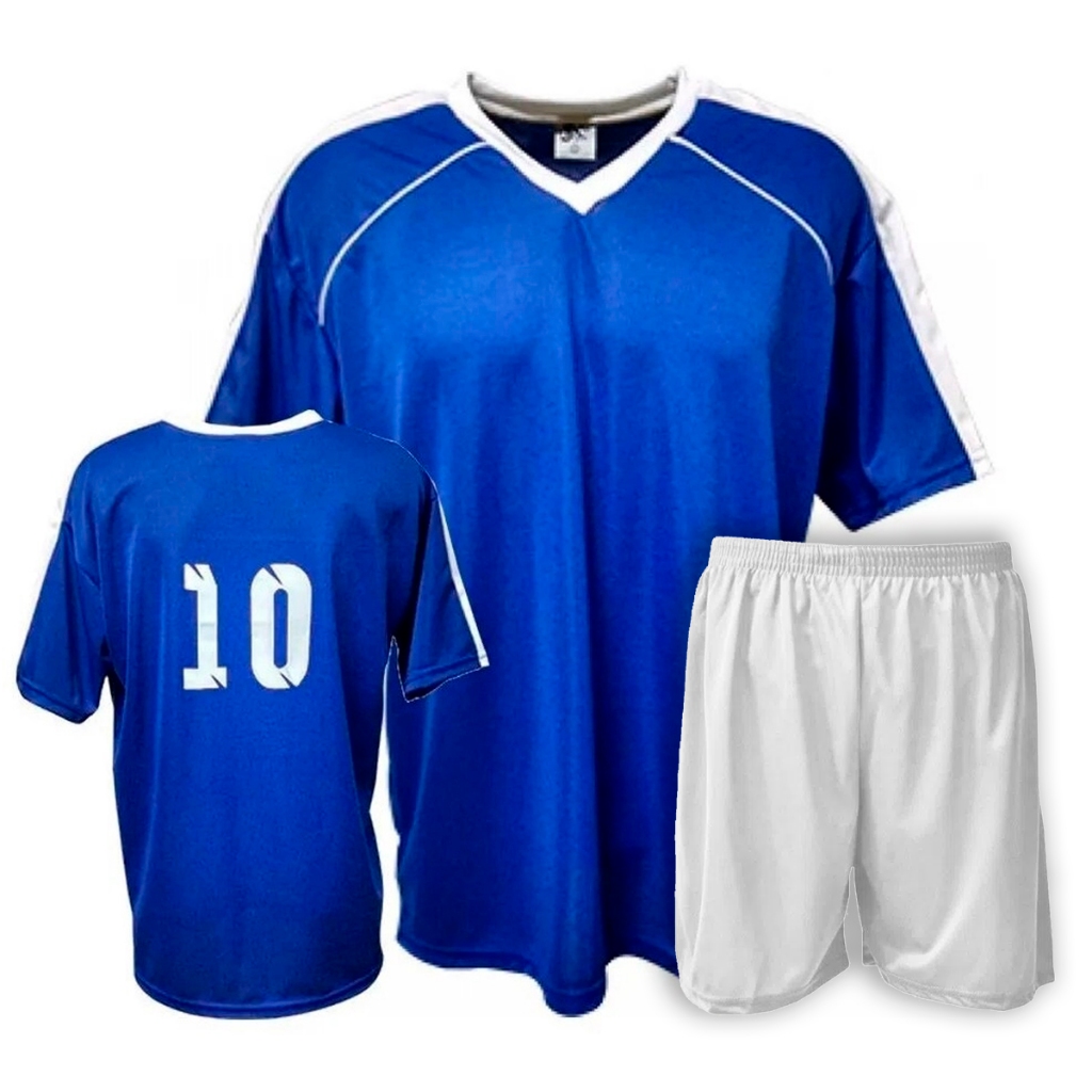 Kit Jogo de 20 Camisas numeradas + 20 Calção Fardamento Uniforme Futebol