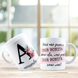 Caneca Personalizada Letras do Alfabeto com seu nome personalizado em Oferta na Shopee