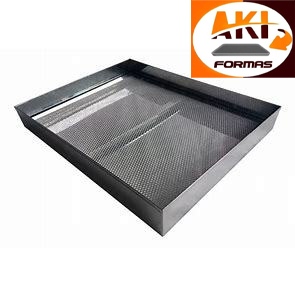 ESCORREDOR DE FRITURAS 25X25X10 QUADRADO EM ALUNIMIO COM TELA DE ALUMINIO COM PÉ COM NOTA FISCAL