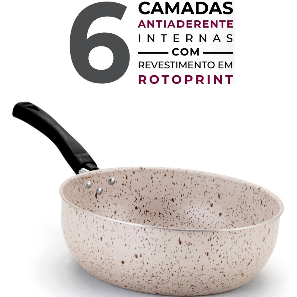 Wok Antiaderente - Bege Stone - 24 cm