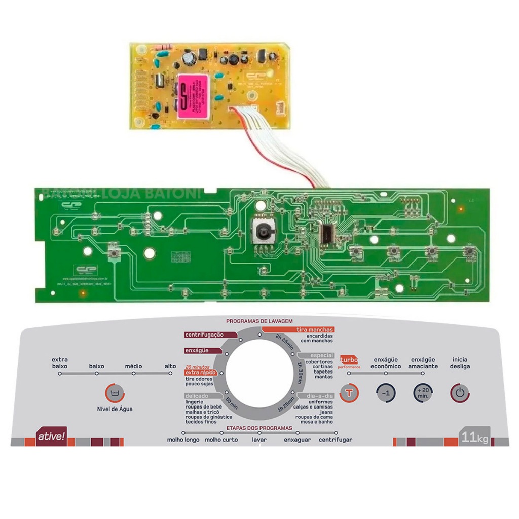 Placa Interface + Potência para Lavadora Brastemp Ative! 11kg Bwl11