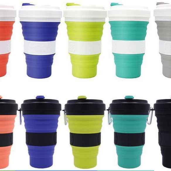 Copo Retrátil De Silicone Sustentável Ecológico Dobrável 550ml Portátil em Oferta na Shopee