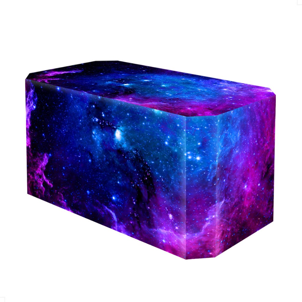 Capa Decorativa de Mesa Galáxia Festa Em Tecido Sublimado Forro Veste Fácil