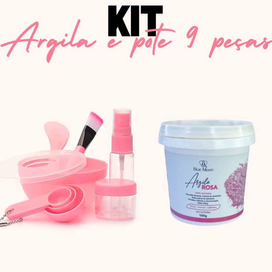 Máscara de Argila e Kit Tigela com 9 Peças, Skin Care, Hidratação e Cuidados Faciais Descoloração em Oferta na Shopee