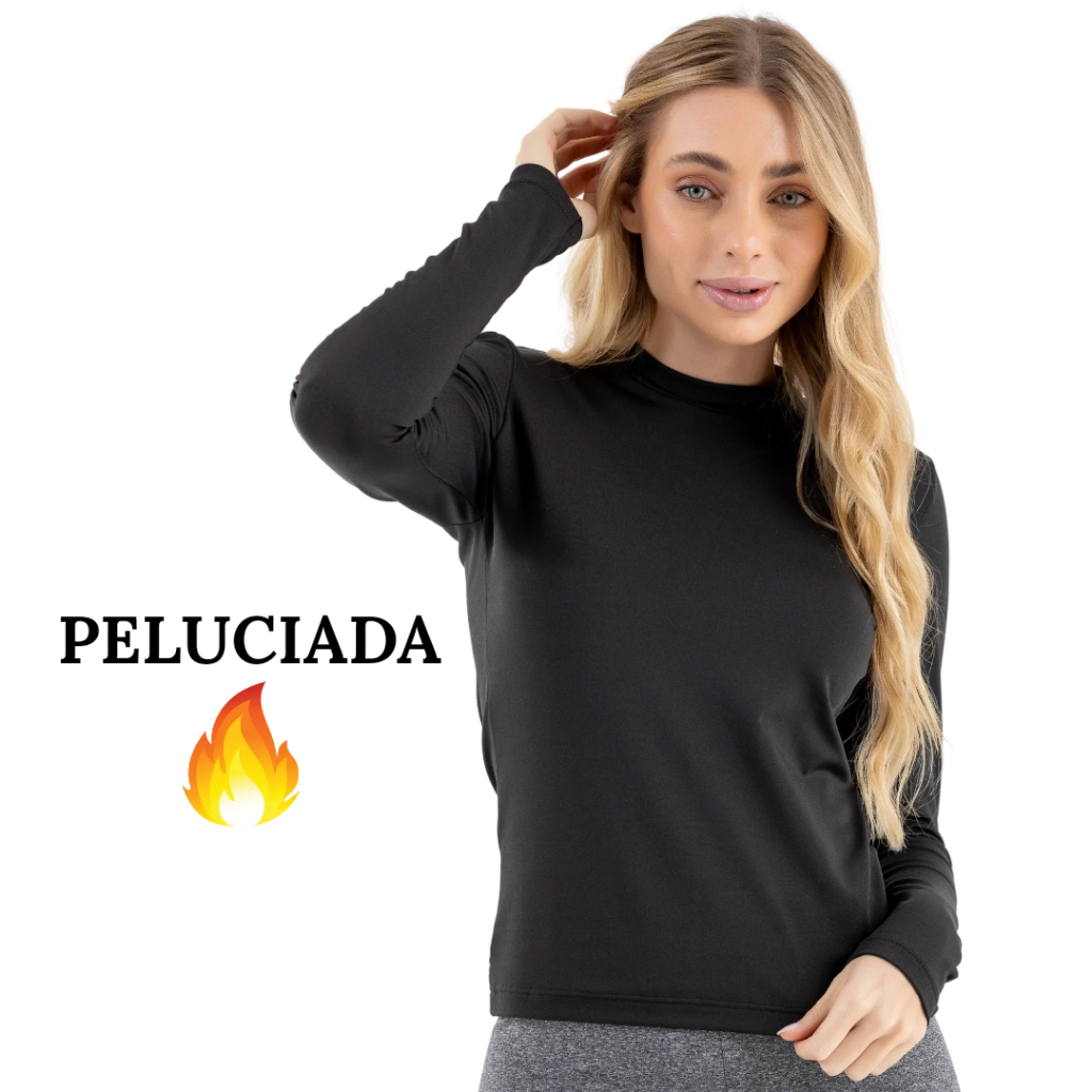 Blusa Feminina Segunda Pele Térmica Peluciada Inverno Frio em Oferta na Shopee