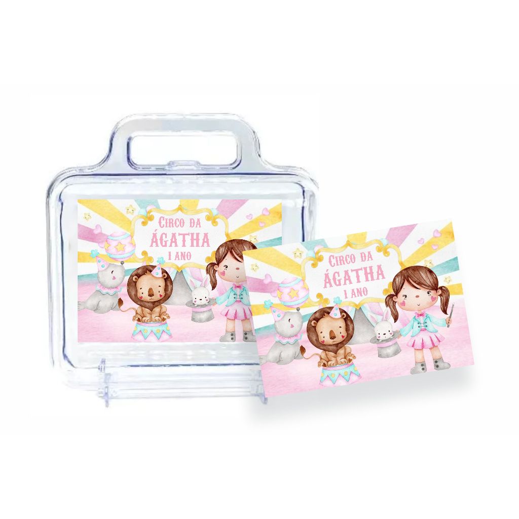 KIT ADESIVOS Circo Rosa Para Maleta Acrílica/personalizados festa infantil