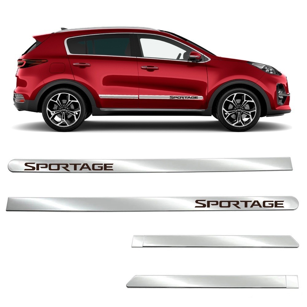 Friso Lateral Largo Sportage 2011 Á 2023 Kit Cromado Personalizado 4 Portas