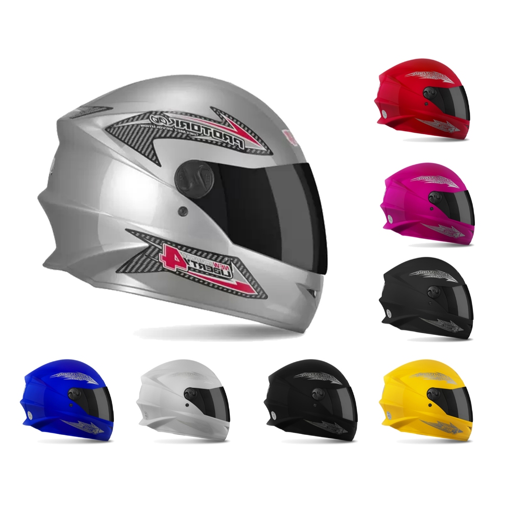 Capacete Fechado Pro Tork New Liberty Four 4 Feminino Masculino com Viseira Fumê ou Cristal