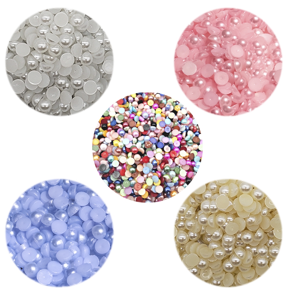 Meia Pérola ABS 4mm 6mm 8mm 1.750 Und Para Artesanato em Oferta na Shopee