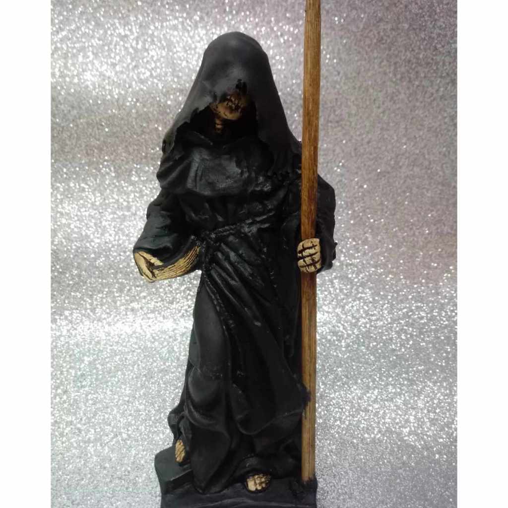 Escultura Exu Personalizado Gesso Tata caveira , Exu Caveira , Capa preta