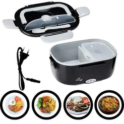 Marmita Elétrica Portátil 12V/24V e 110V/220V com 2 Cabos – Ideal para Viagens e Trabalho