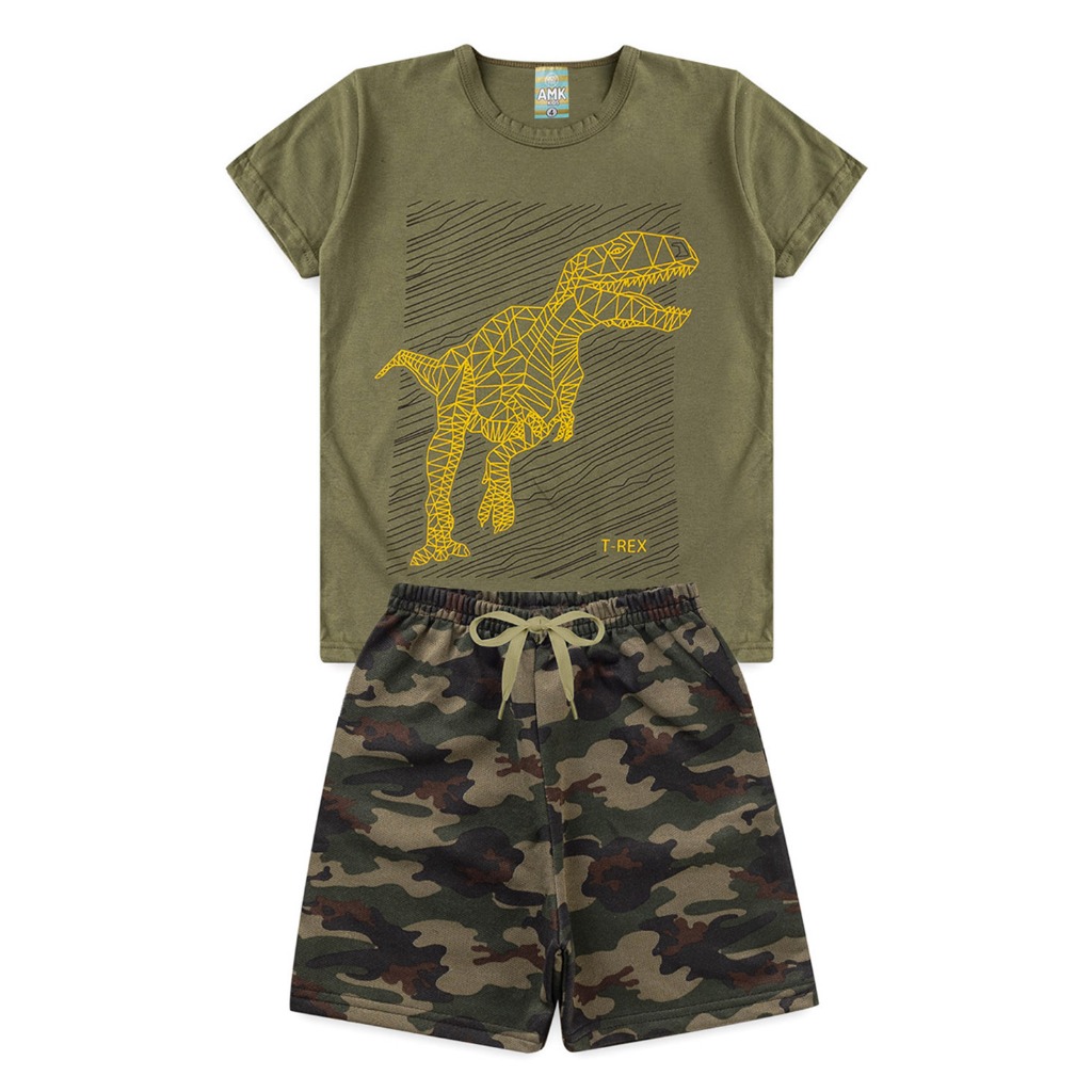 Conjunto Infantil Menino Roupa de Criança masculino Bermuda e Camiseta Atacado Barato L05