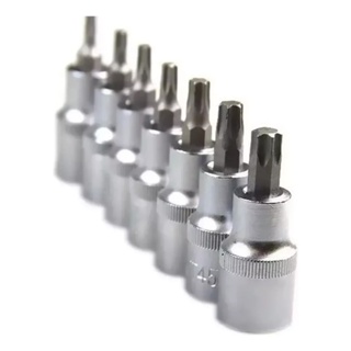 Jogo Soquete Bits Torx 1/2 Pol T20 A T55 7 Peças Crv 1 Linha EDA em Oferta na Shopee