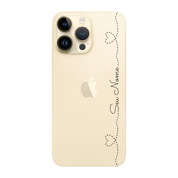 Capinha para iPhone 14 Pro Max Anti Impacto Personalizada - Nome na lateral e fundo transparente