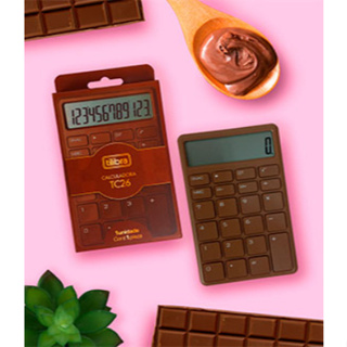 CALCULADORA DE MESA TILIBRA TC26 CHOCOLATE em Oferta na Shopee