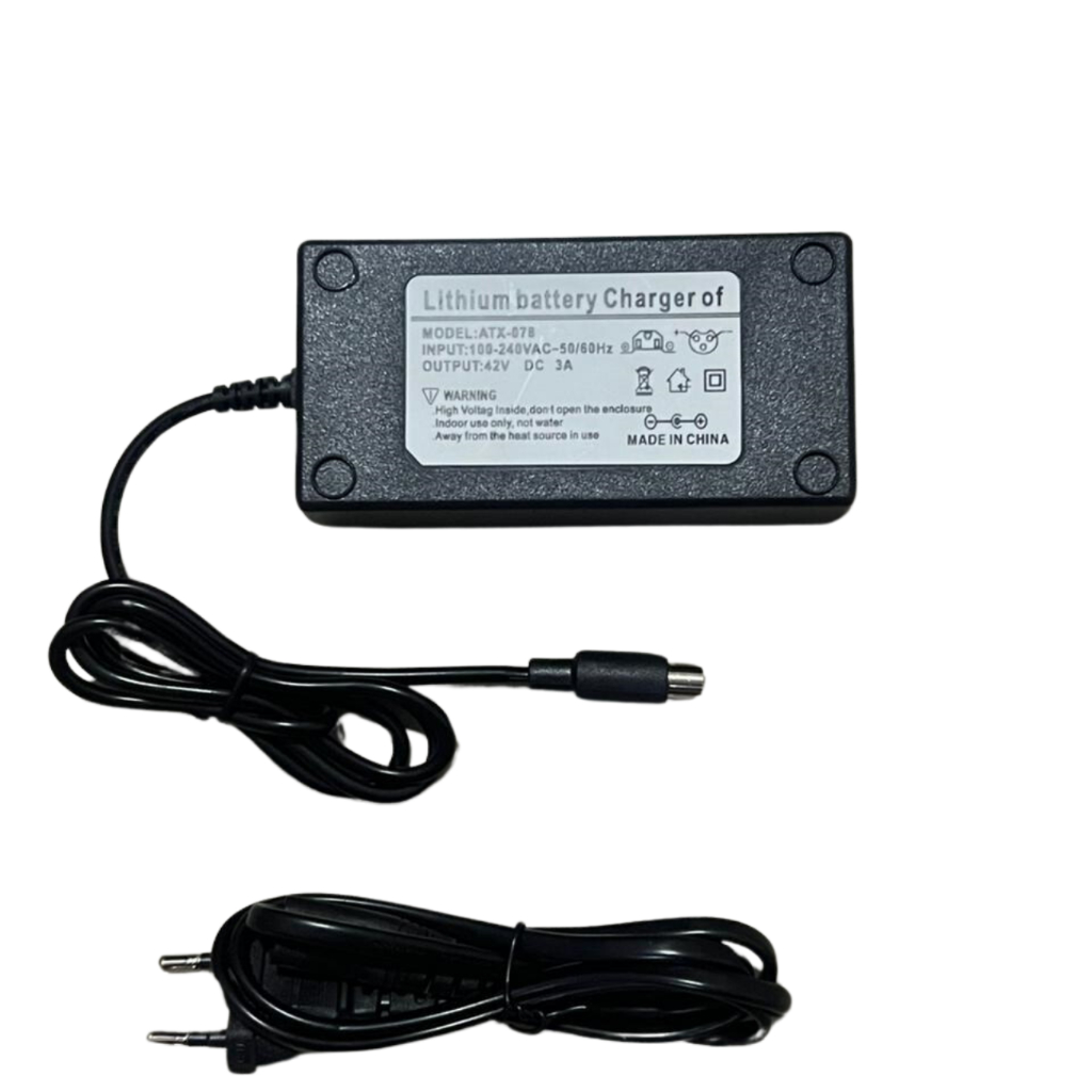 Carregador para Scooter Elétrica/Bike Elétrica/Hoverboard 42V 3A