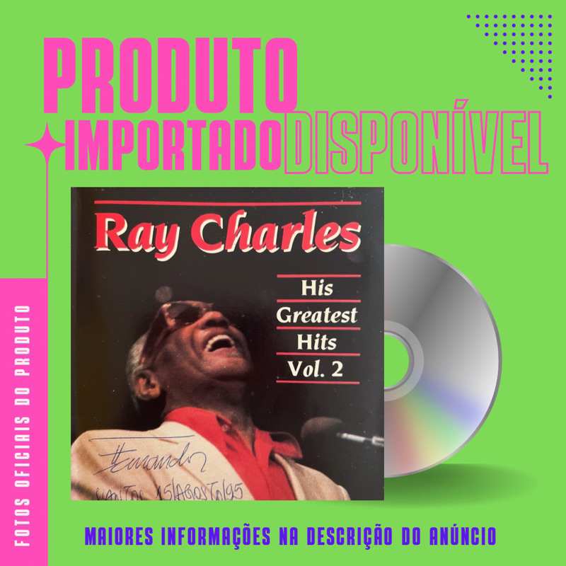 CD IMPORTADO RAY CHARLES - HIS GREATEST HITS VOLUME 2 *