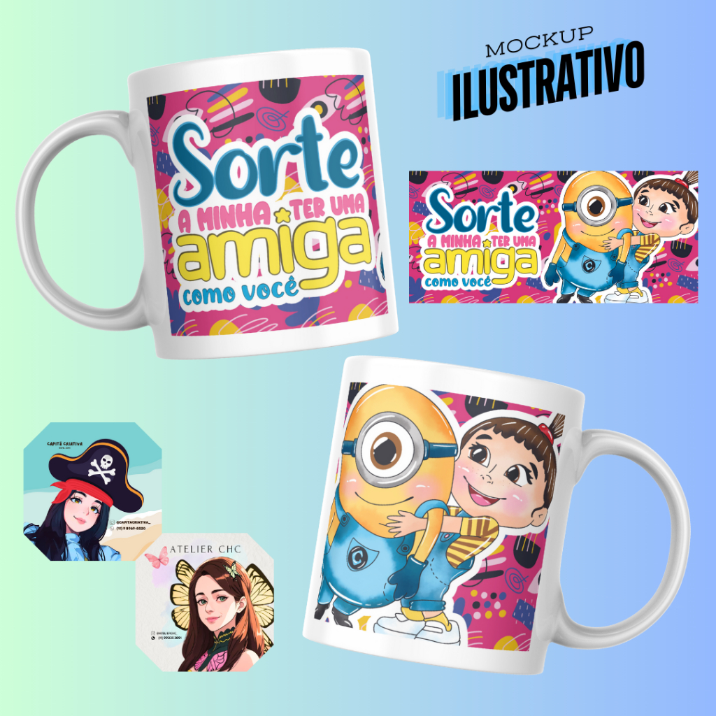 Caneca Minion que sorte a minha ter uma amiga como você