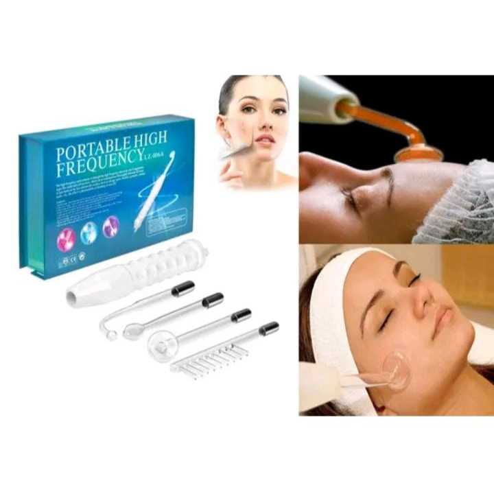Aparelho Alta Frequência Portátil - para  Limpeza De Pele e  Tratamento Facial e Capilar 4 Eletrodos - 110v