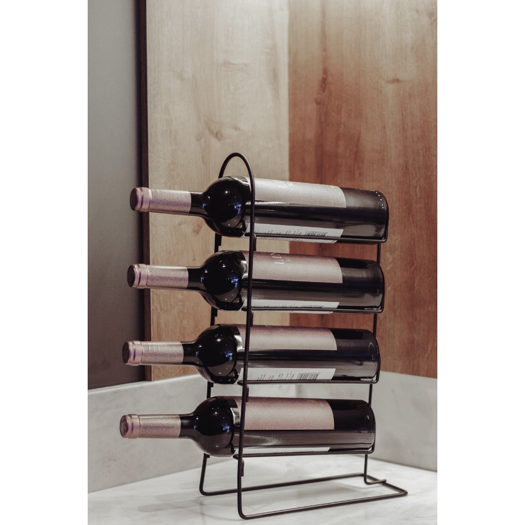 Suporte Adega 4 Garrafas de Vinho Luxo Aço Aramado Bancada Mesa Cozinha