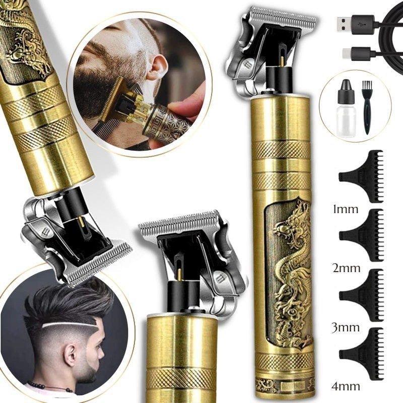 Máquina de Cortar Cabelo Barbeiro Profissional Dragão Elétrica Bateria Recarregável
