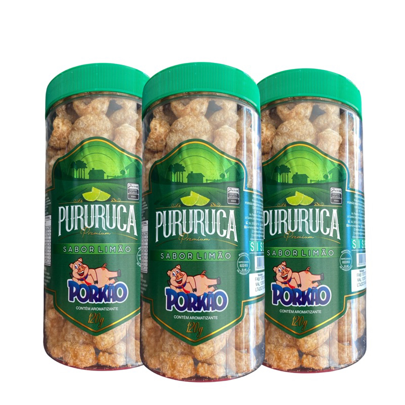 Kit 3 Pururuca Porkão Limao  120g cada em Oferta na Shopee